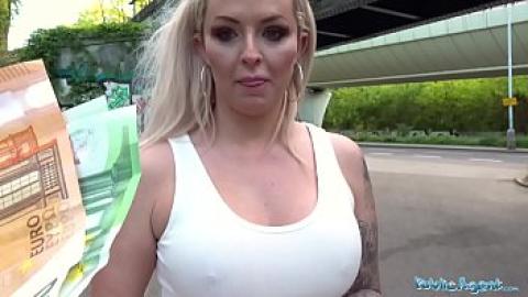 Public Agent - money for sex in public for a greedy blonde