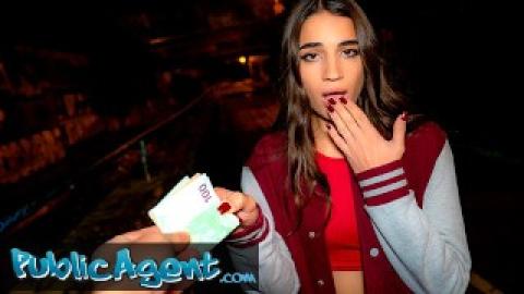 PublicAgent - a young French brunette could not resist sex for money