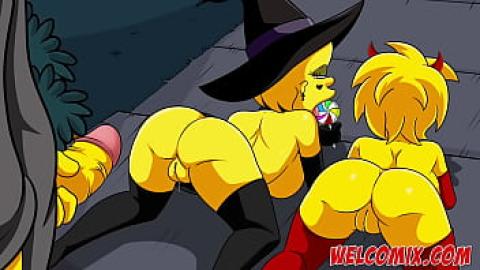 Halloween comic porn with the Simpsons